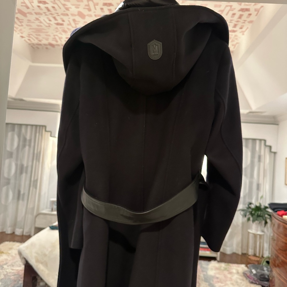Mackage Women's Shia Black Winter Wool Coat with leather accents VERY NEW - Picture 11 of 14